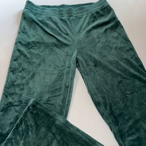 Hollister Marble Forest Green Velvet‎ Wide Leg Lounge Pants